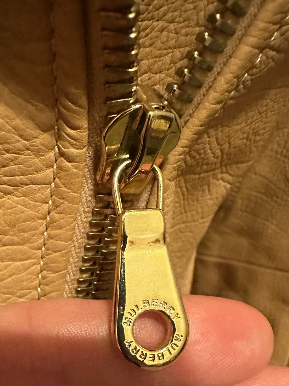 Mulberry Beige Leather Moto Jacket - Picture 4 of 8